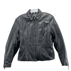 Firstgear Leather Jacket Women's Large Motorcycle Thermal 90's Biker Avant-Garde